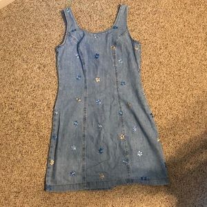 No Boundaries Vintage Denim Floral Dress